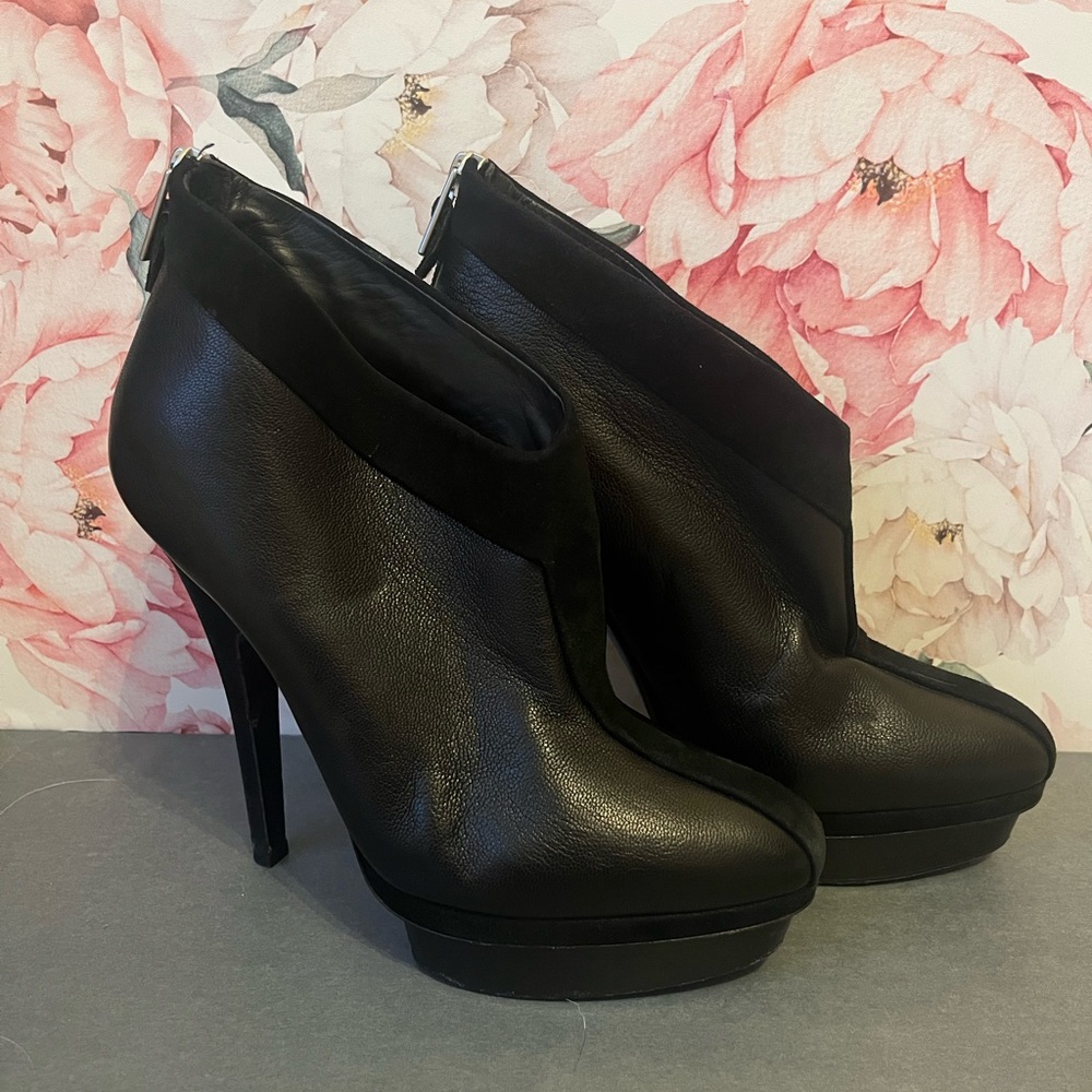 YSL Saint Laurent Leather and Suede Booties